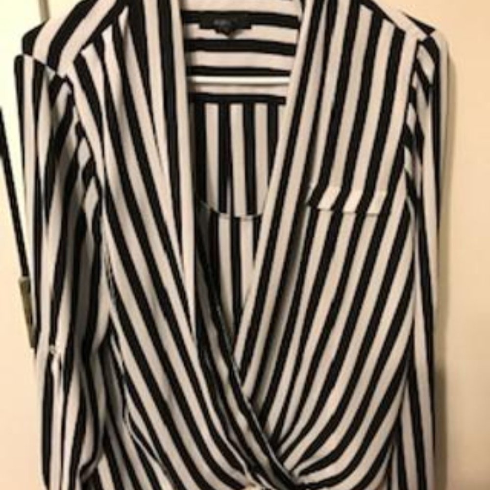 Black and White Blouse